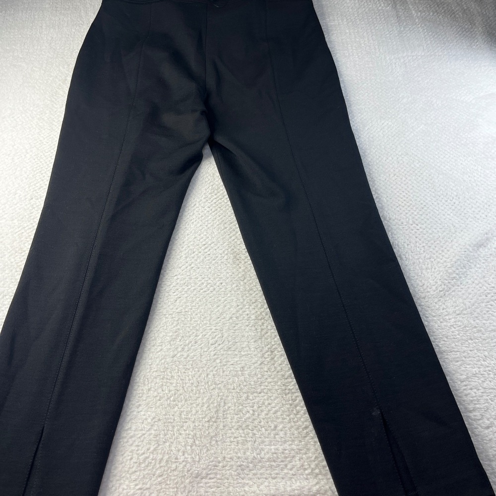 St.‎ John Ponte Pants Knit Gray Tapered Ankle Slit Side Zip Back Seam Sze 14